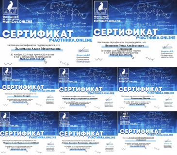 УЧАСТИЕ ВО ВСЕРОССИЙСКОМ МАТЕМАТИЧЕСКОМ ФЛЕШМОБЕ «МАТЕМАТИЧЕСКИЙ КОТ» («MATHCAT»)