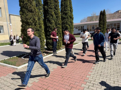 Morning exercises in the fresh air were held in NCSA for the Health Day