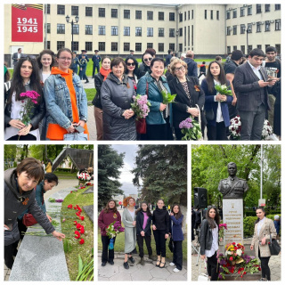 9 мая,  преподаватели и  студенты Факультета дизайна и лингвистки приняли участие в  митинге и на возложении цветов, посвященных 78 – й годовщине со Дня Победы.